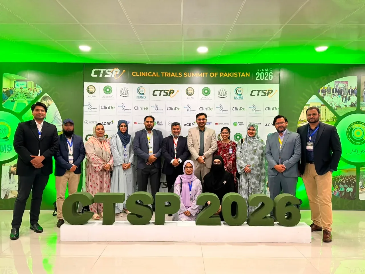 Shaheer Shafiq with colleagues at the Clinical Trials Summit of Pakistan 2026
